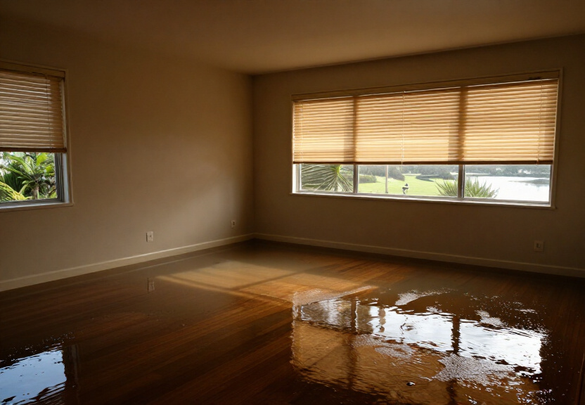 Waterlogged basement in Punchbowl before drying